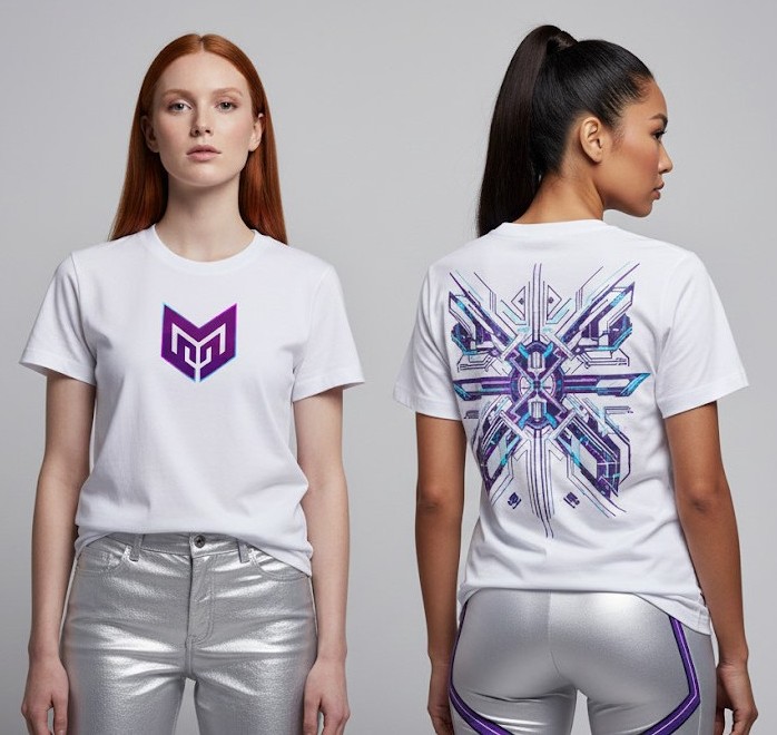 Camiseta roxa estampa artística - modelo Violet Art